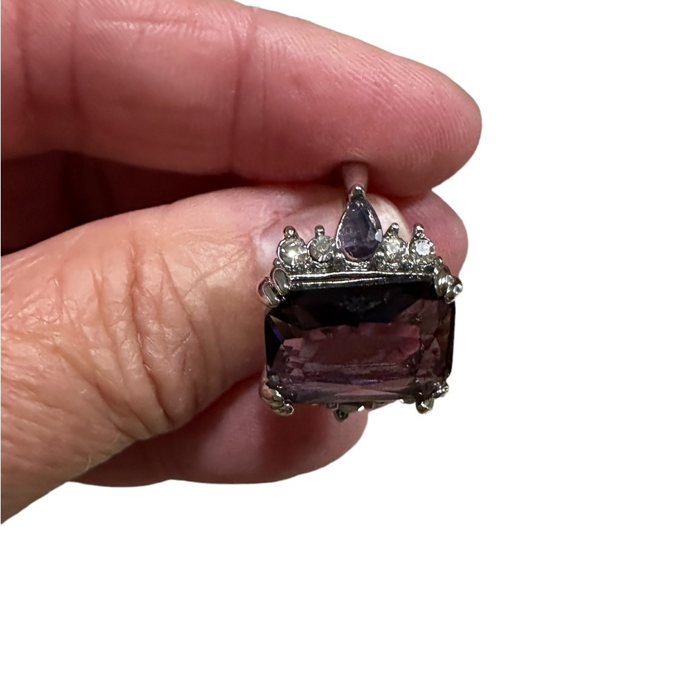 Amethyst And Silver Gemstone Ring - image 6